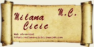 Milana Čičić vizit kartica